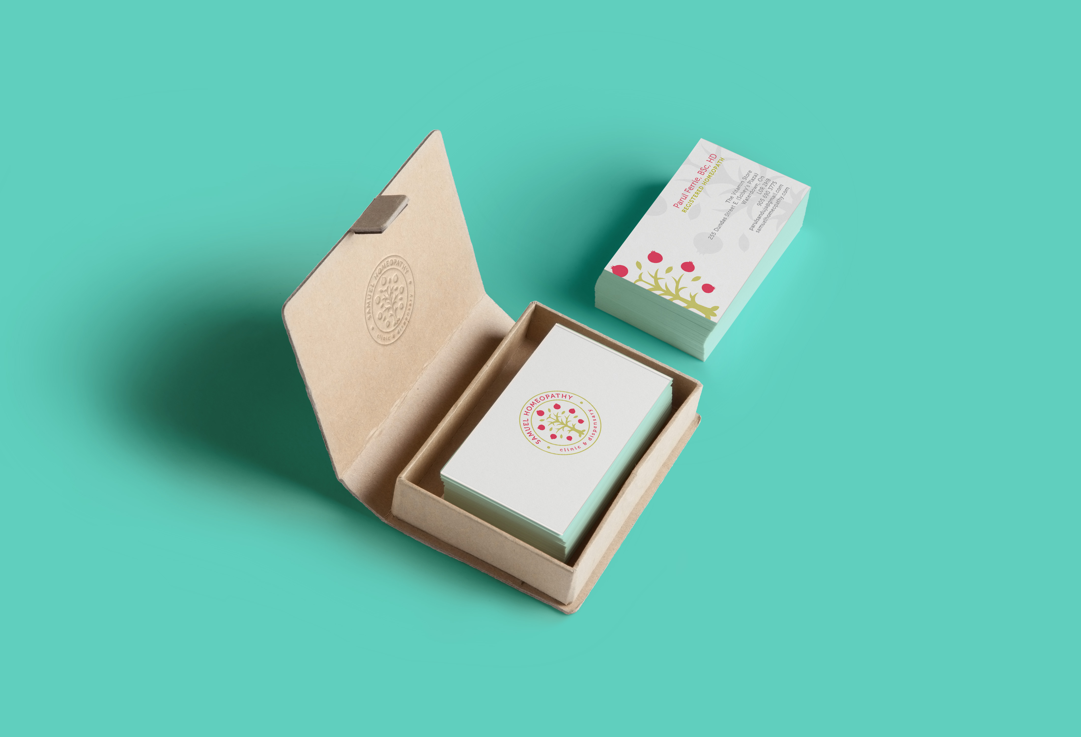 Samuel Homeopathy business card printed by GraphPrint in Mississauga