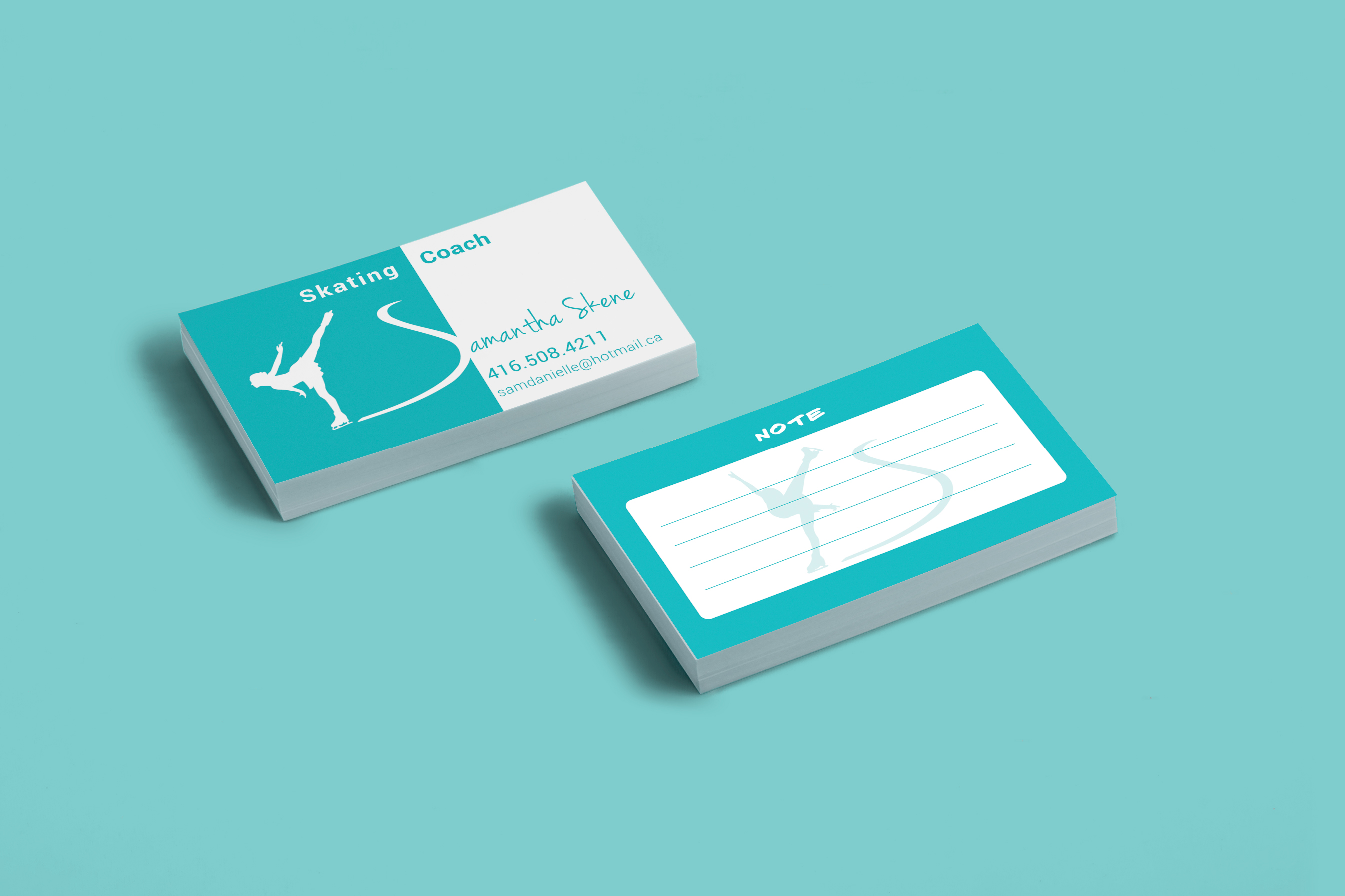 Figure skating coach business card design