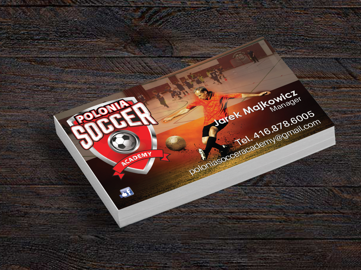 Polonia Soccer Academy business card printed in Mississauga