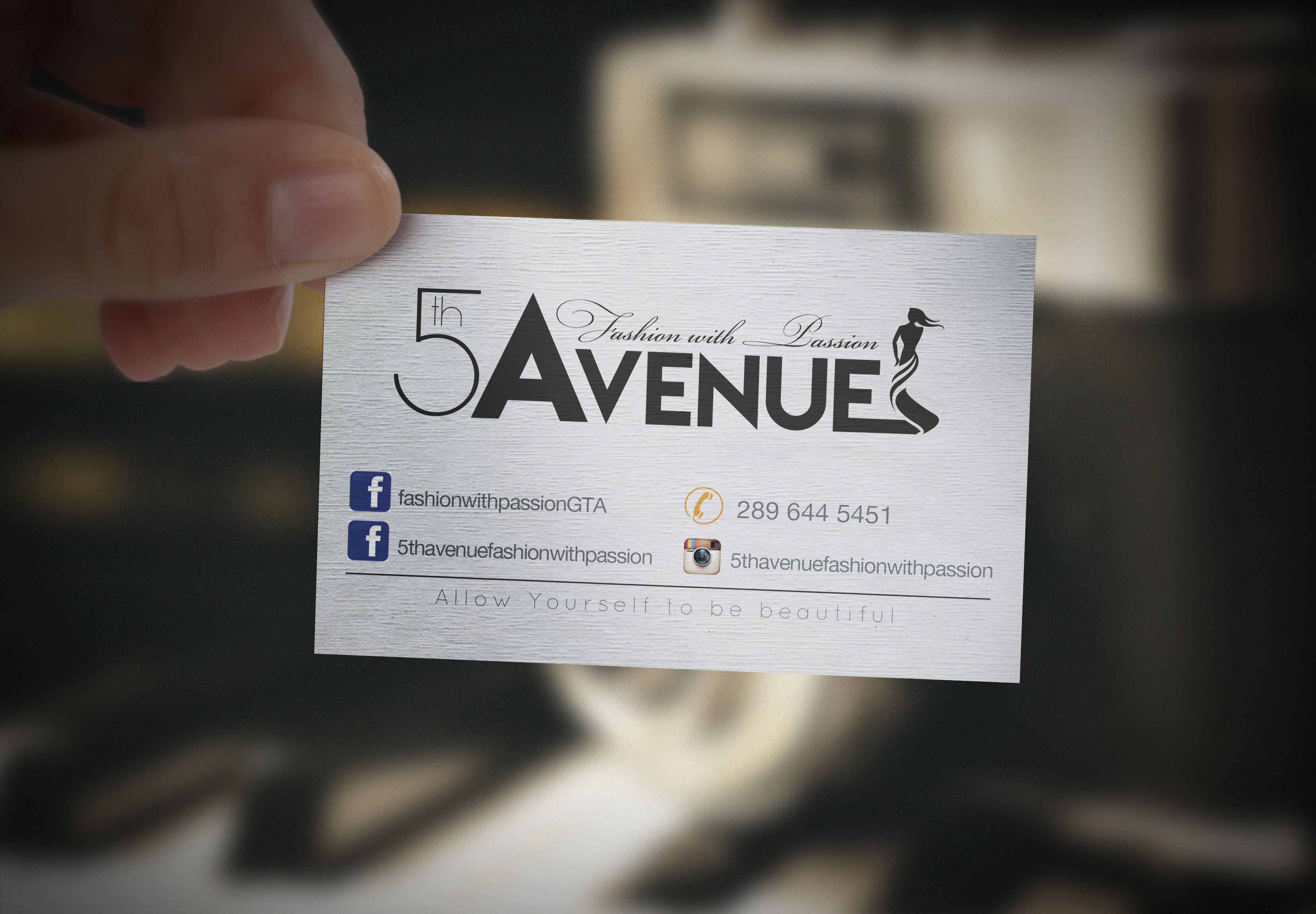 5th Avenue fashion business card design