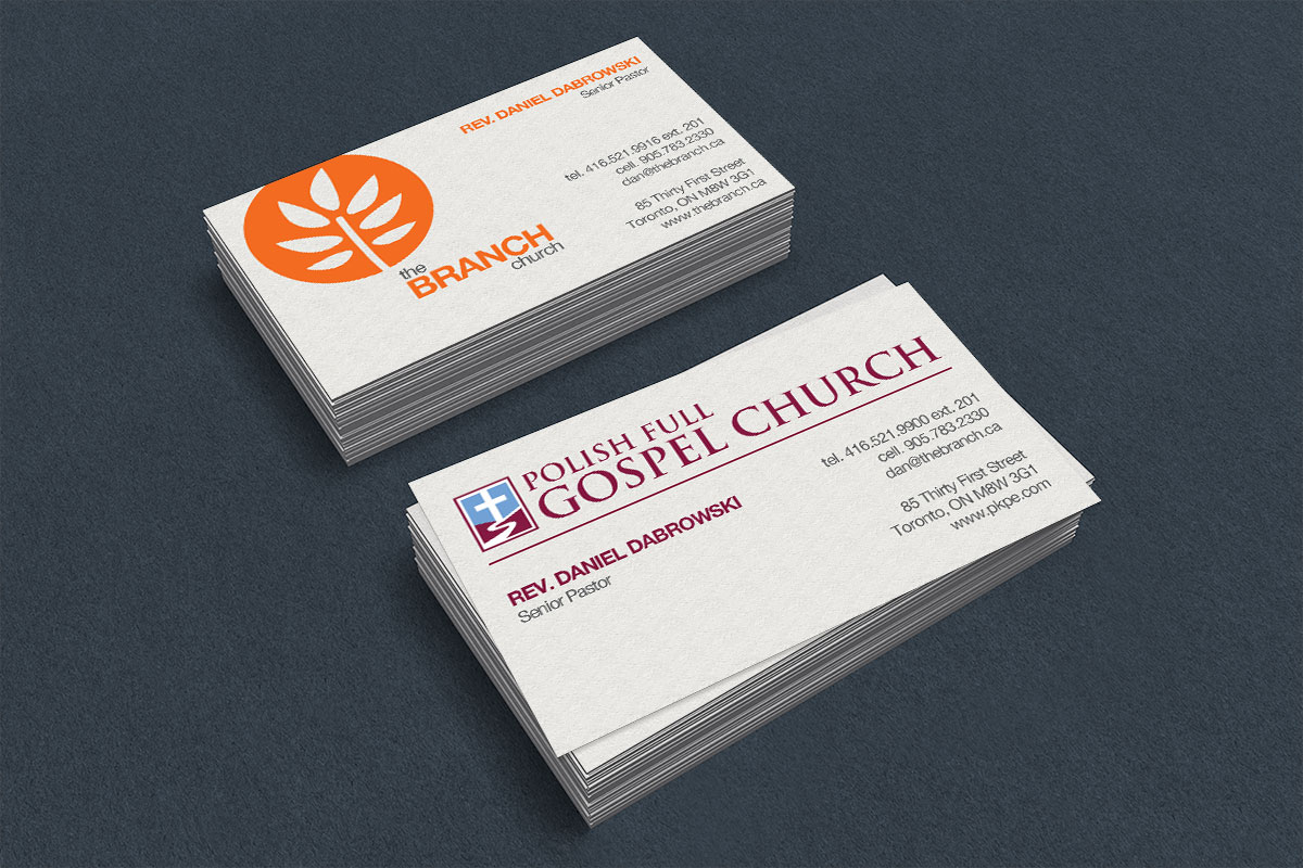 Community church business card design